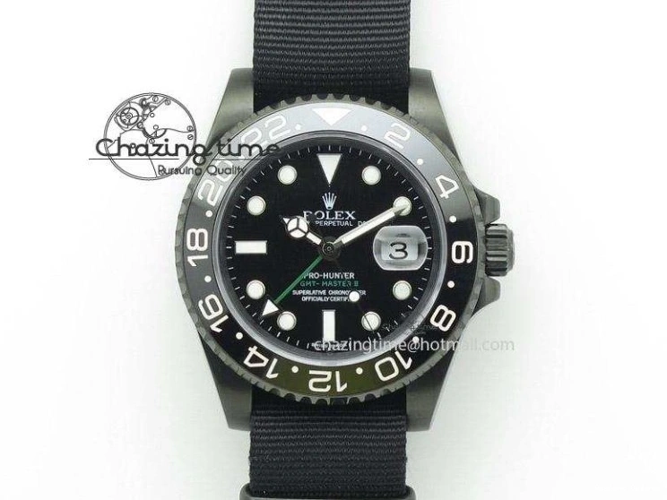 0524 Soft GMT-Master II 116759 SS Bp-Maker Black Ruby Crystal Diamond Dial On SS Bracelet A 3766
